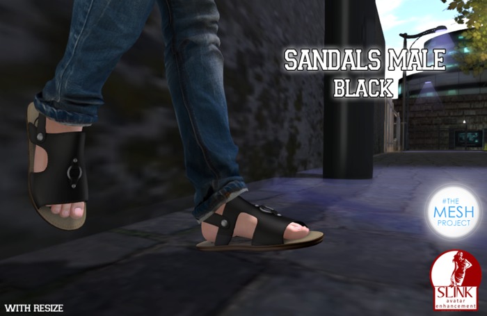 .Chicago Ink. - Sandals Male {TMP} {Slink} / Black