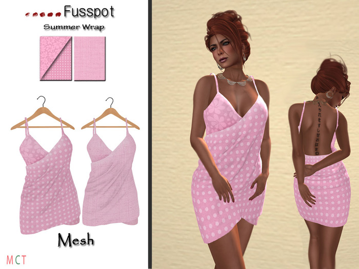 ~Fusspot~ Summer Wrap Dress - Pink
