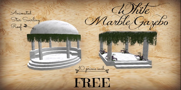 White Marble Gazebos - Two designs - FREE!