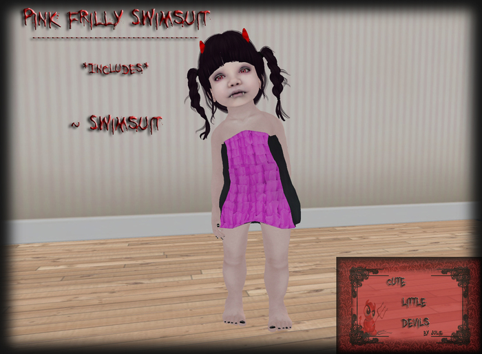 CLD - Pink frilly swimsuit