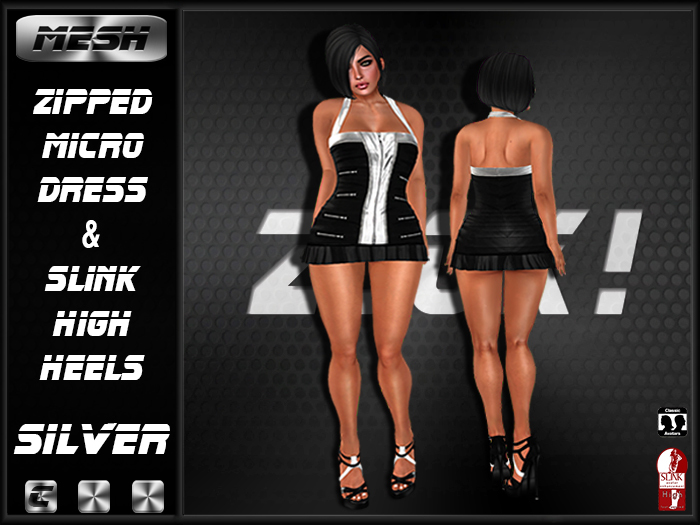 DEMO ZK! Buckled Micro Dress & Slink High Shoes