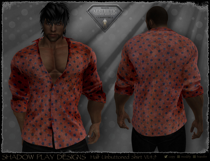 Half Unbuttoned Mesh Shirt - V1.4.9
