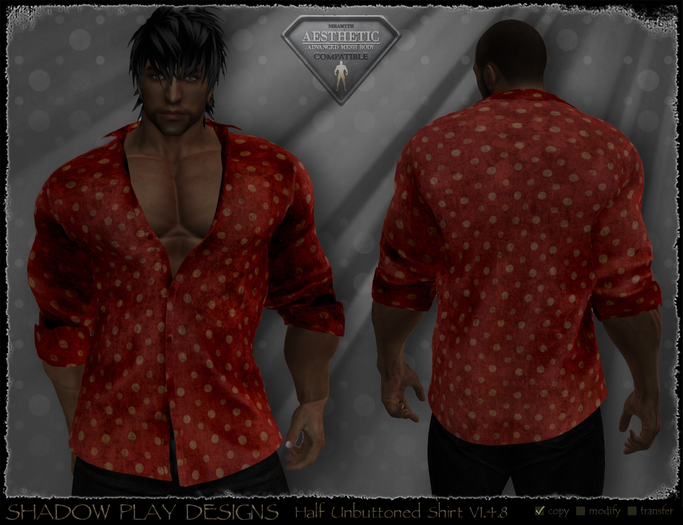 Half Unbuttoned Mesh Shirt - V1.4.8
