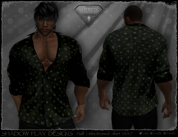 Half Unbuttoned Mesh Shirt - V1.4.7