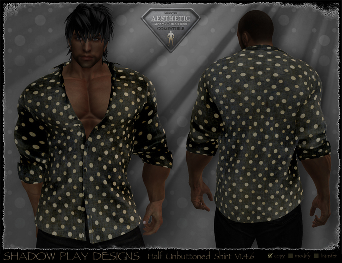 Half Unbuttoned Mesh Shirt - V1.4.6