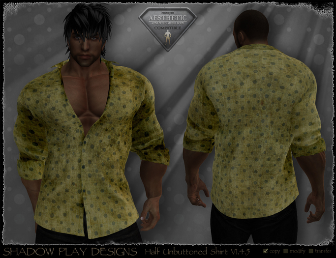 Half Unbuttoned Mesh Shirt - V1.4.5