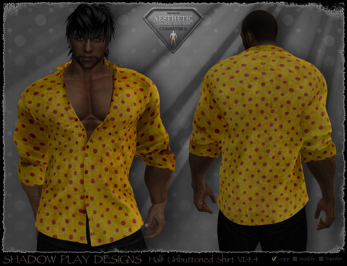 Half Unbuttoned Mesh Shirt - V1.4.4