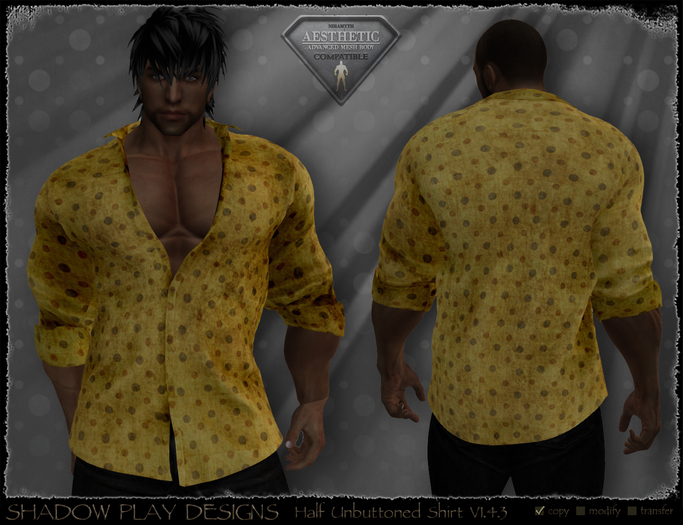Half Unbuttoned Mesh Shirt - V1.4.3