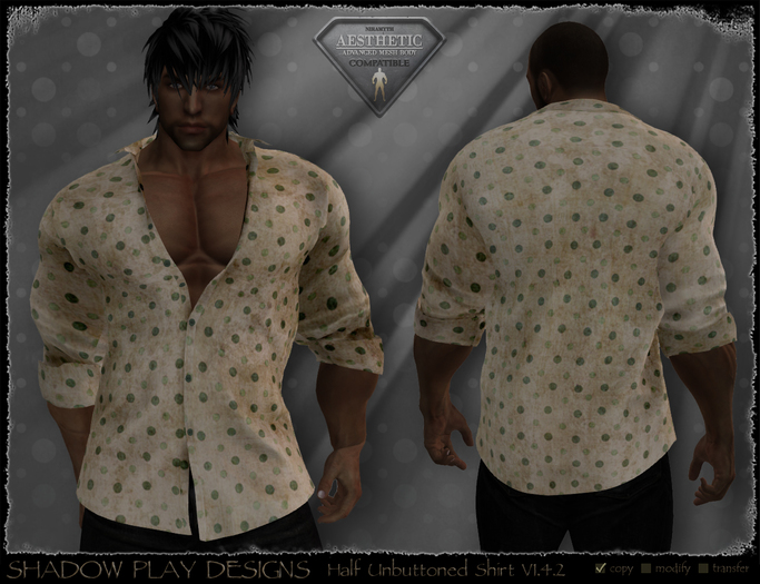 Half Unbuttoned Mesh Shirt - V1.4.2