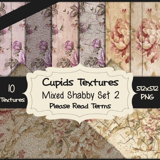 *Cupids Textures * 10 MIXED SHABBY PACK SET 2