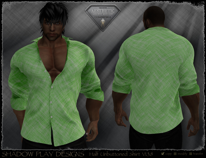 Half Unbuttoned Mesh Shirt - V1.3.8