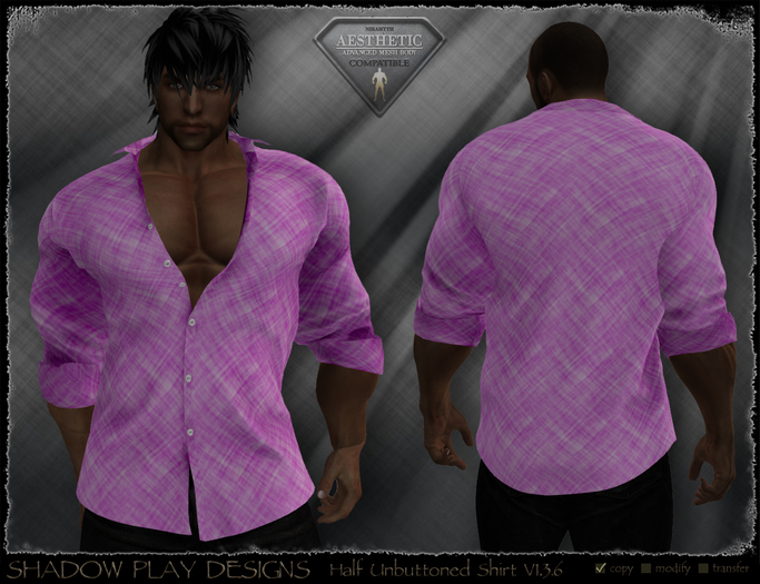Half Unbuttoned Mesh Shirt - V1.3.6