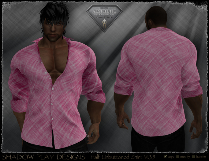 Half Unbuttoned Mesh Shirt - V1.3.5