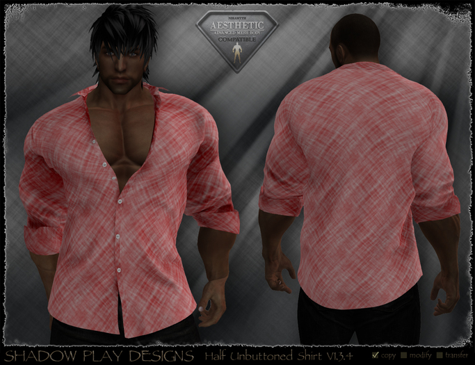 Half Unbuttoned Mesh Shirt - V1.3.4