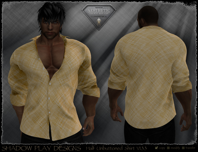 Half Unbuttoned Mesh Shirt - V1.3.3