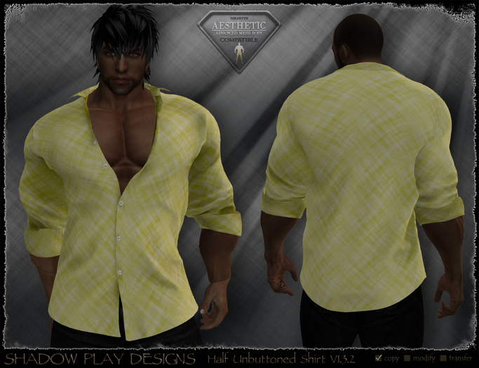 Half Unbuttoned Mesh Shirt - V1.3.2