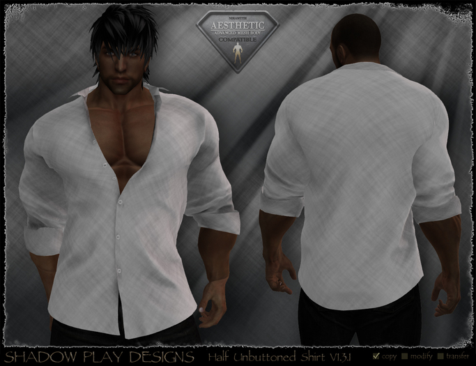 Half Unbuttoned Mesh Shirt - V1.3.1