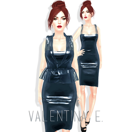strapless open back dress PVC Peplum Belt – Tibi Official main image 1