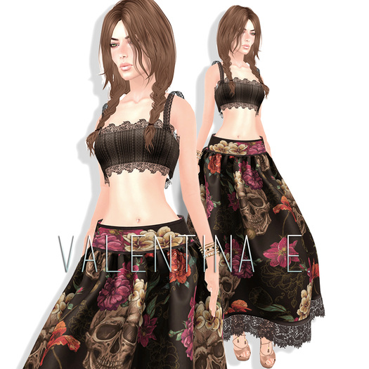 Valentina E. Rebecca Lace Cropped Top Hazel