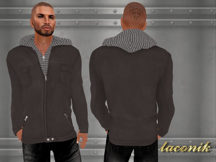 *laconik*gray hooded jacket