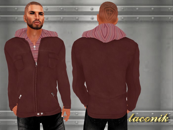 *laconik*red hooded jacket