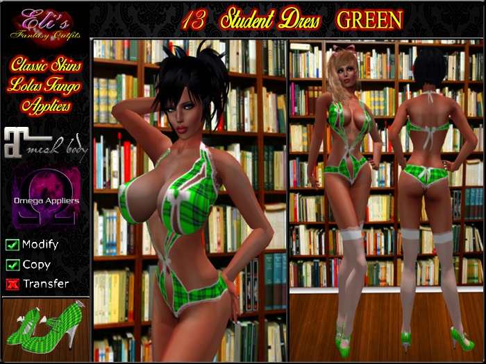 13 Student Dress Green
