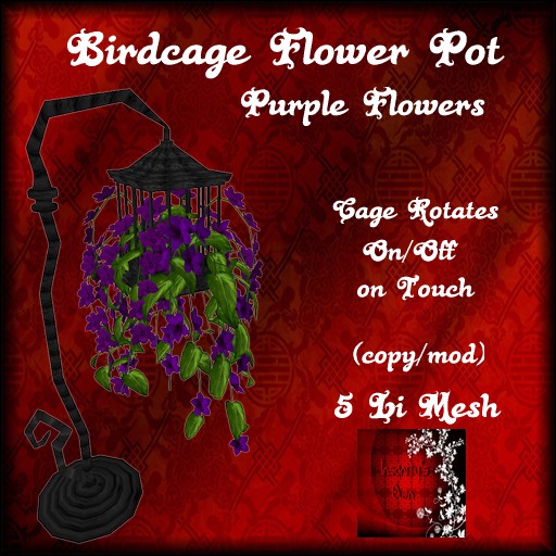 ~IO~ Birdcage Flower Pot Purple