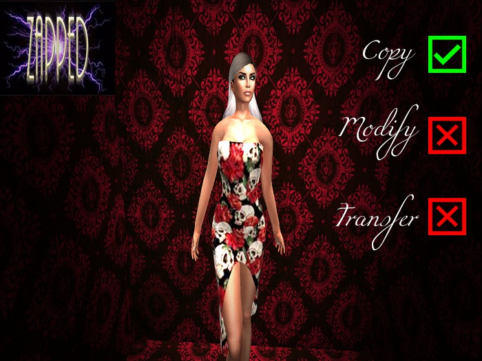 Zapped Rose n Skull Tube Dress