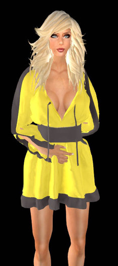 V & H Yellow Sexy Tunic top liquid satin