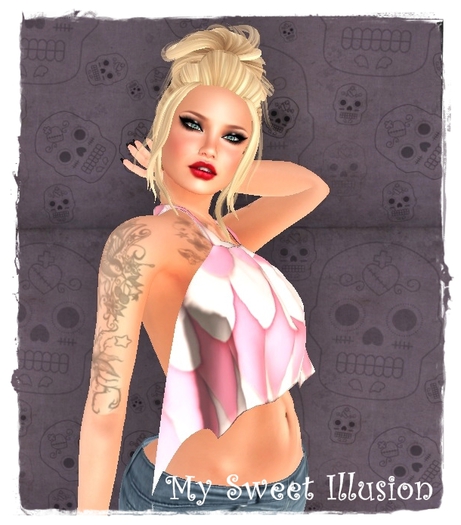 .:: My Sweet Illusion ::.Rigged MESH TOP White Pink
