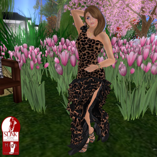 Para's Flamenco Gown & mules - Leopard