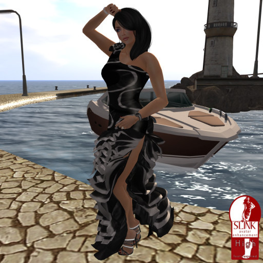 Para's Flamenco Gown & Mules - black curvy
