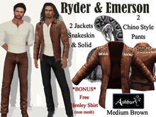 [ASHBURY] Ryder Leather Jacket-Medium Brown Snakeskin