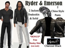 [ASHBURY] Ryder Leather Jacket-Charcoal Black Snakeskin