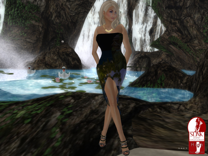 *Gift* Para's Dark Tropics Strapless Dress & Mules
