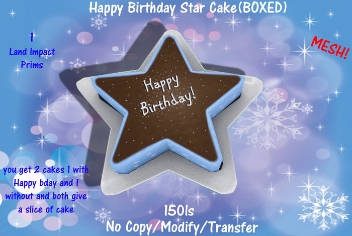 Happy Birthday Star Cake(BOXED)