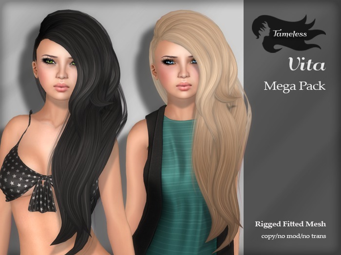 Tameless Hair Vida (Rigged Fitted MESH) - Mega Pack