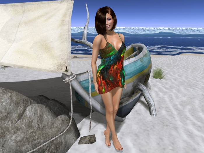 Para's Beachcomber minidress - fractal feathers