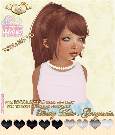 :*BABY*: Hair Kate - ToddleeDoo - Grayscale