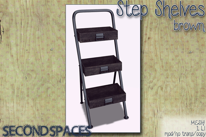 Second Spaces - Step Shelves - brown (bxd2)