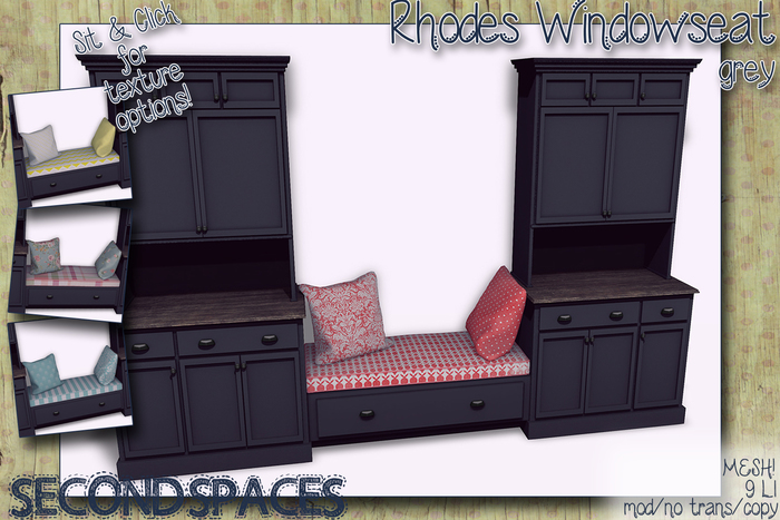 Second Spaces - Rhodes Windowseat - grey (bxd2)