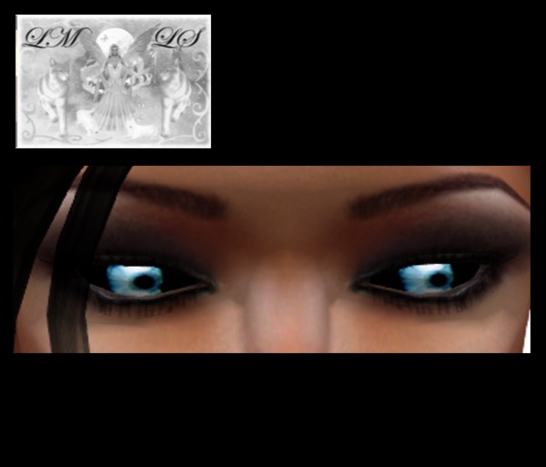 blue eyes on a black background