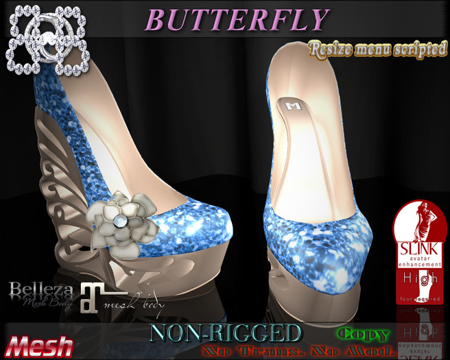 !!BH!!  BUTTERFLY HEELS blue (ADD)