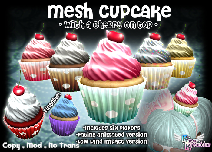 Cupcake Mesh with a cherry on top - by *Katsu Kreations*