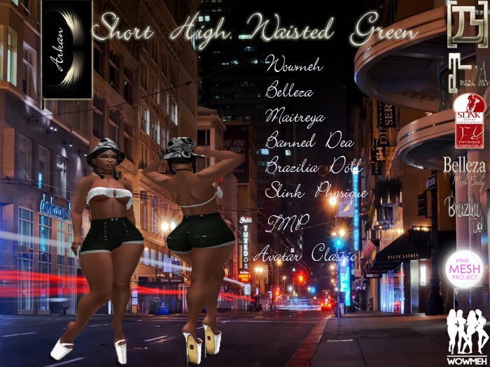 .::Arkan::. Short High Waisted Green