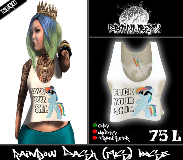 .::Brain Wreck::.  Rainbow Dash (FYS) Loose Vest