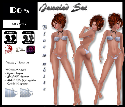 .:Do's:. Jeweled Set  Blue w white