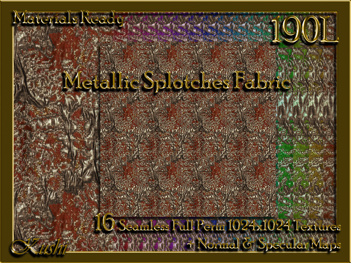 Metallic Splotches Fabric Seamless Textures Materials Ready Full Perms 1024x1024 