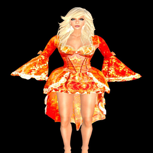 V & H The Vixen costume satin dress  orange
