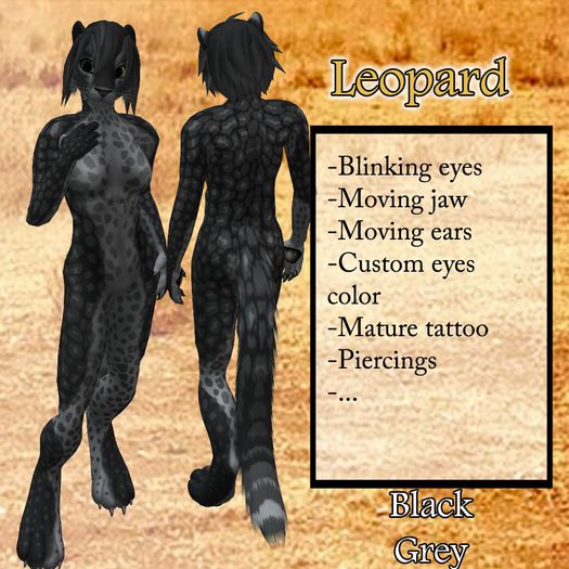 DSD Leopard - Black Grey